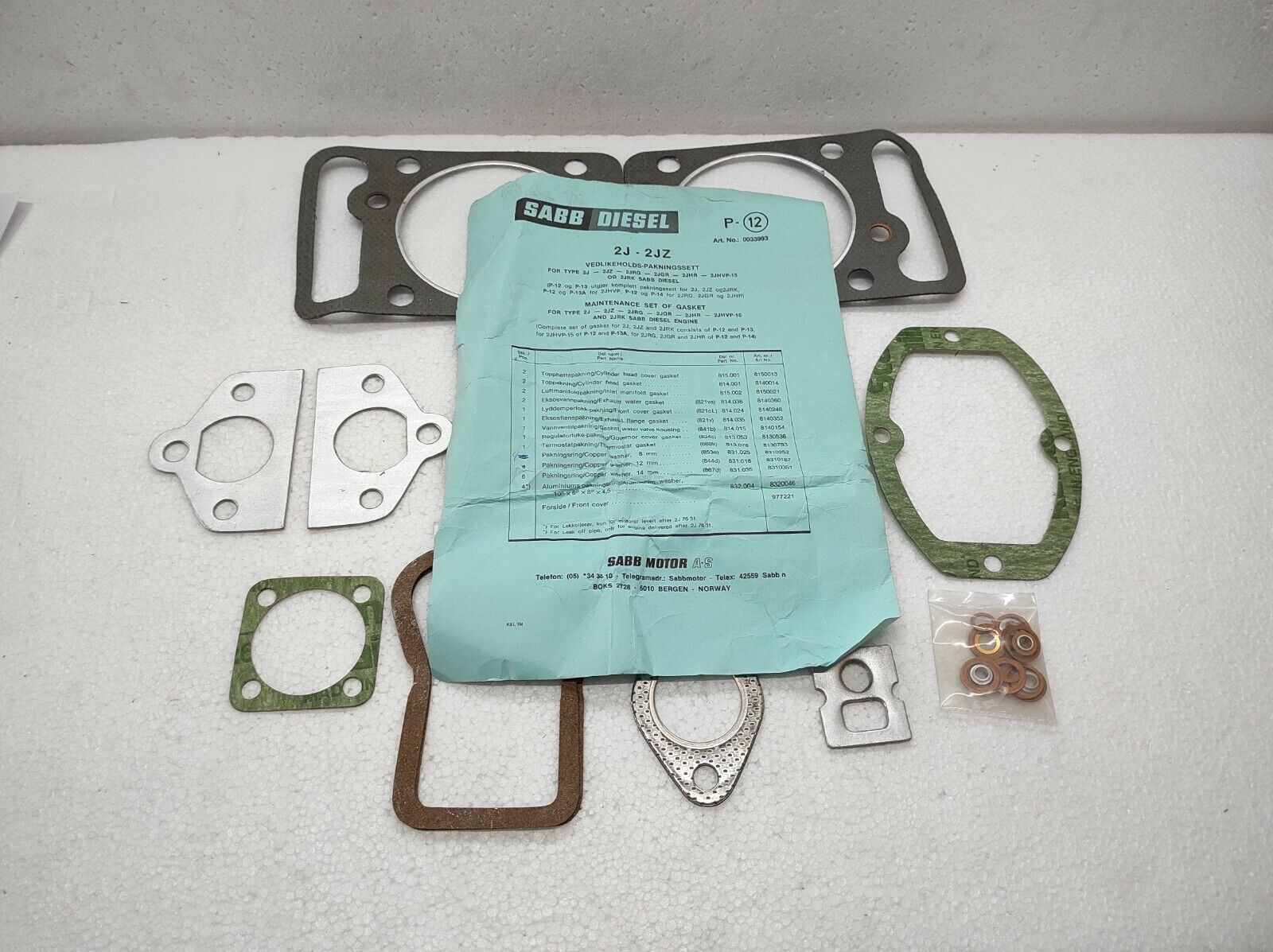 SAAB DIESEL 2J-2JZ PACKING SET 0033993