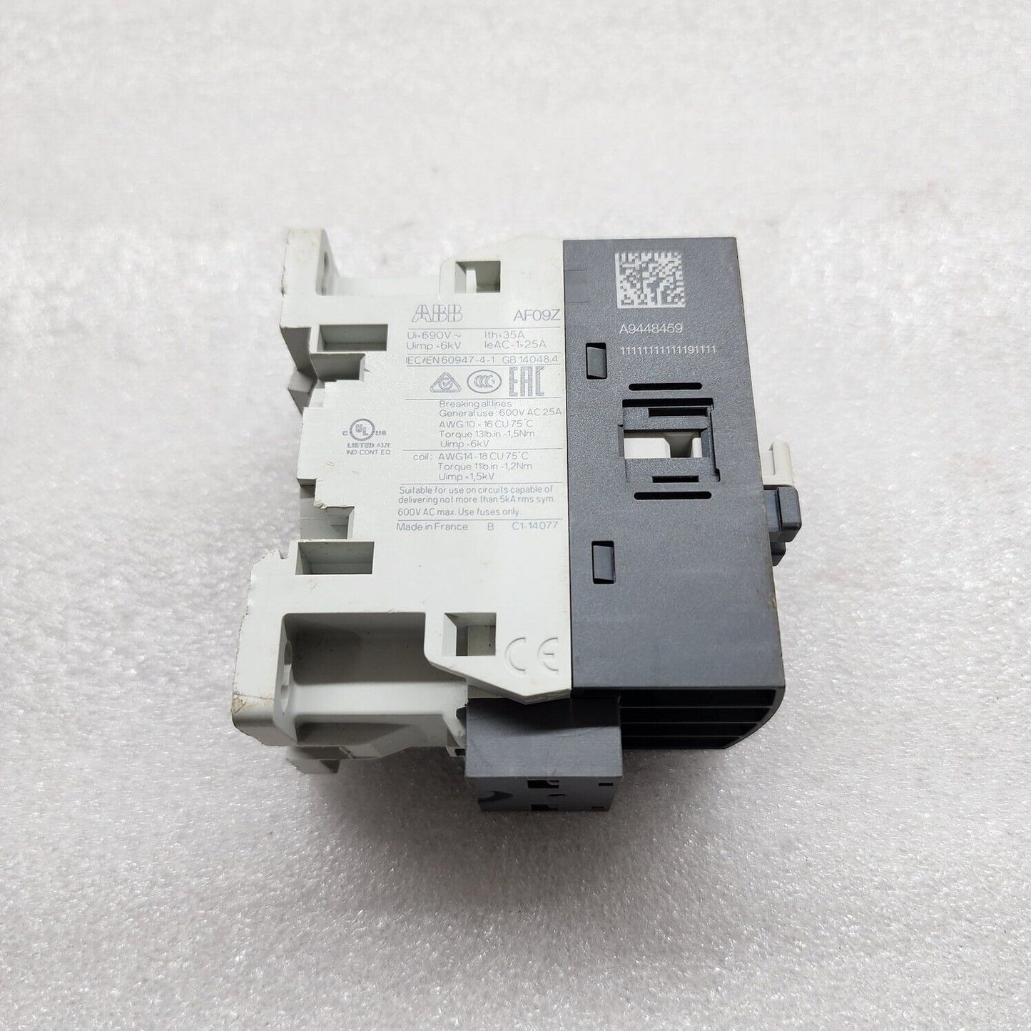 ABB AF09Z220021 CONTACTOR 24-60VAC/20-60VDC