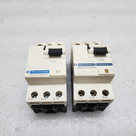 TELEMECANIQUE GV2-LE10 6.3A CIRCUIT BREAKER LOT OF 2 UNIT