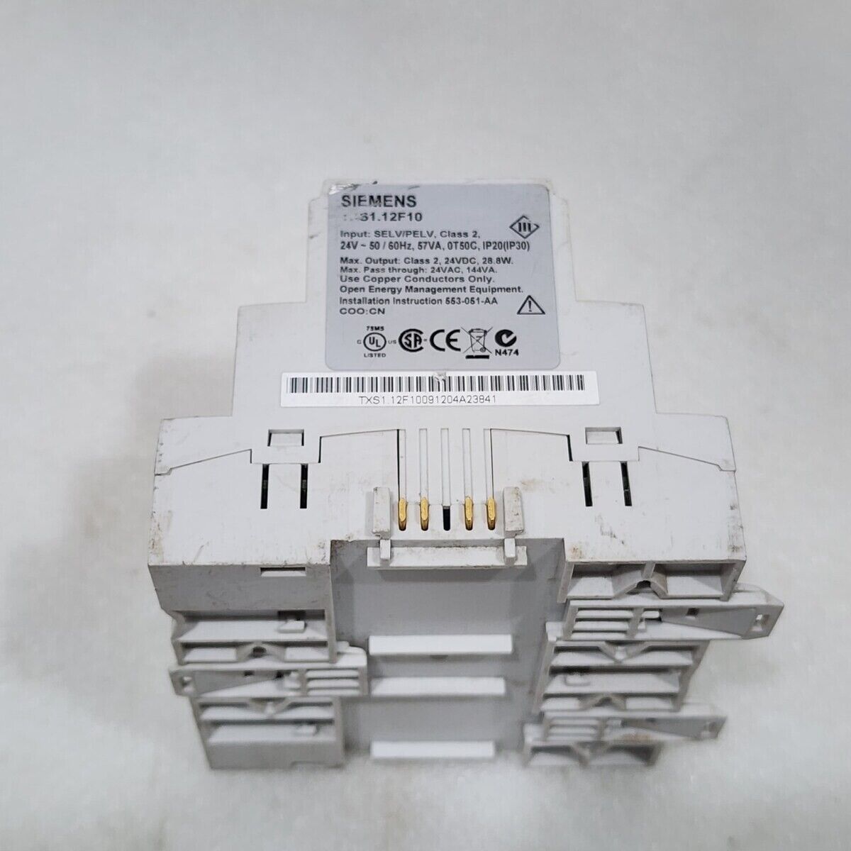 SIEMENS TXS1.12F10 POWER SUPPLY MODULE 24V AC/DC