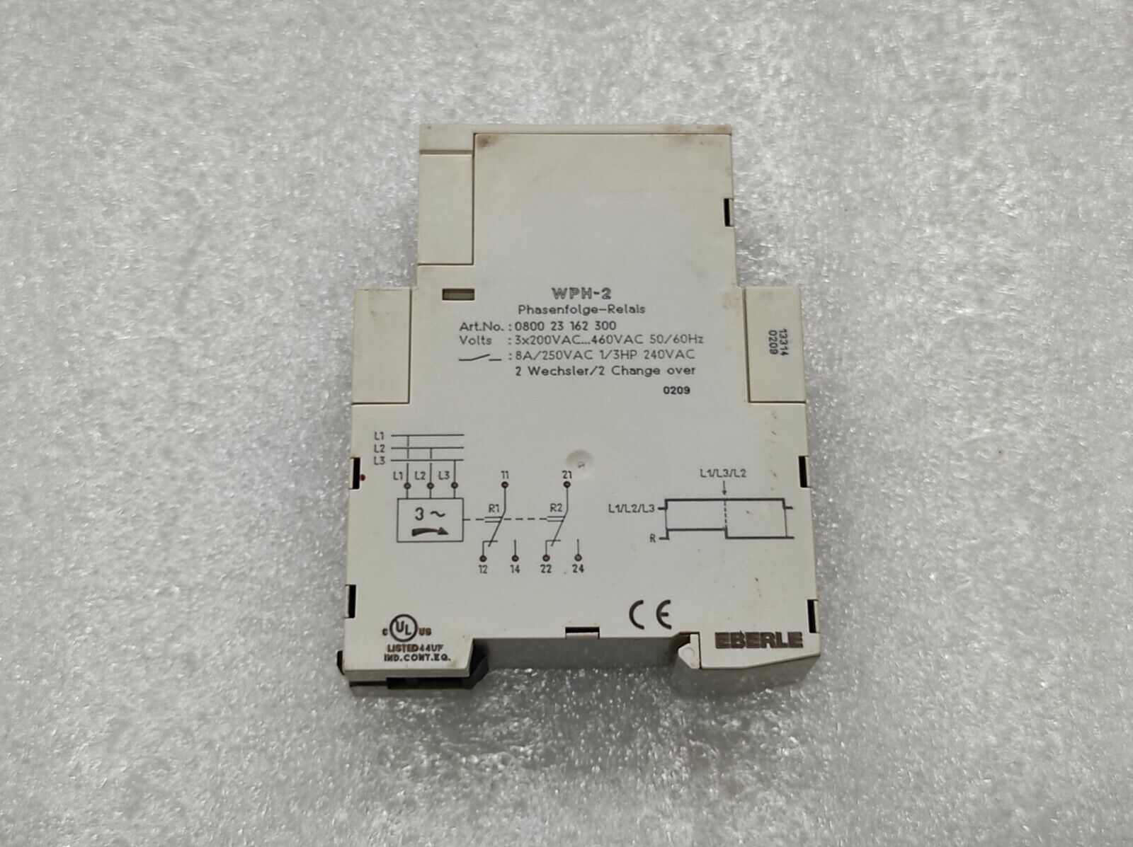 EBERLE WPH-2 3-PHASE SEQUENCE RELAY 080023162300