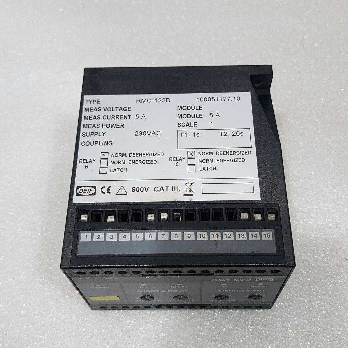 DEIF RMC-122D CURRENT RELAY 230VAC 100051177.10