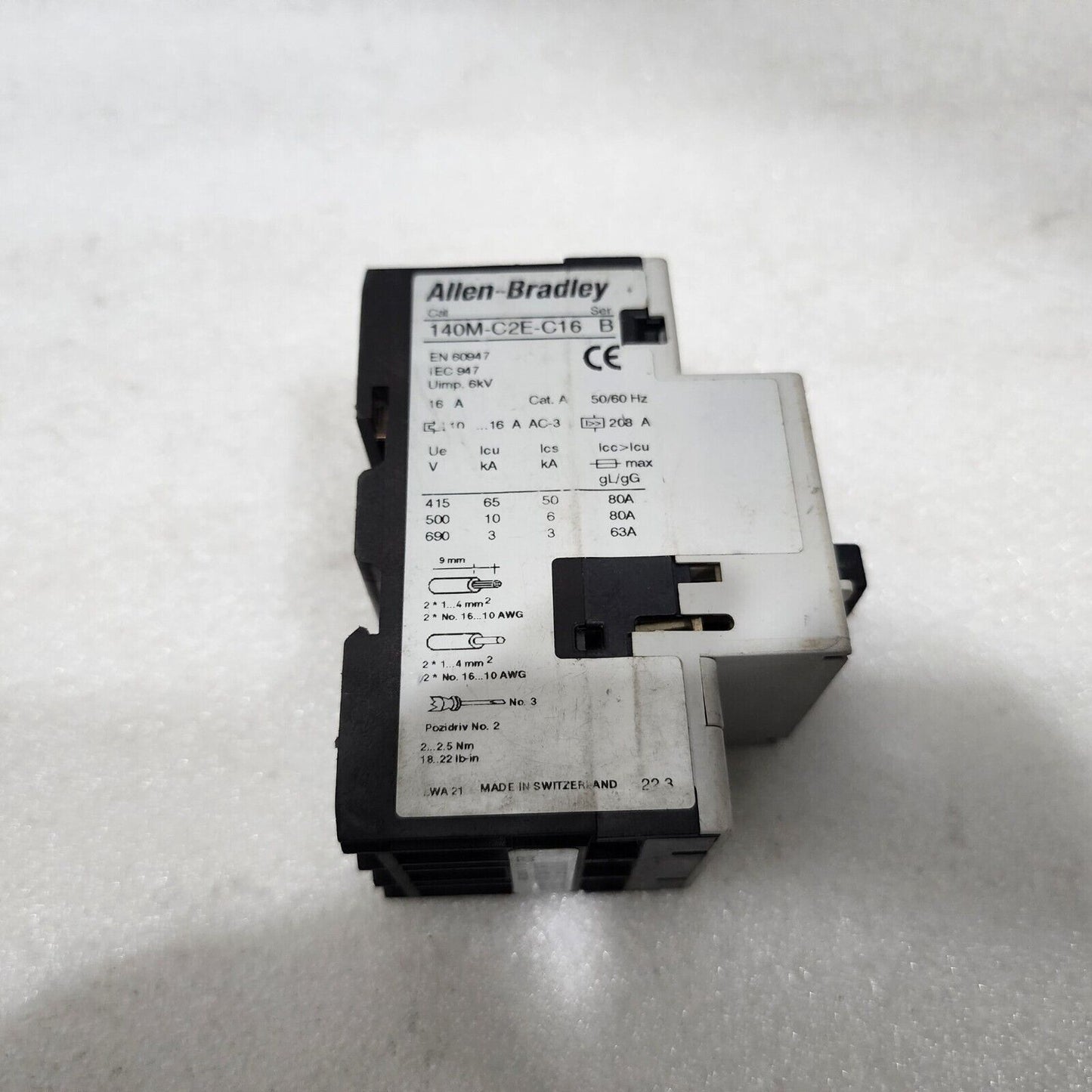 ALLEN BRADLEY 140M-C2E-C16 CIRCUIT BREAKER MOTOR PROTECTION 10-16A