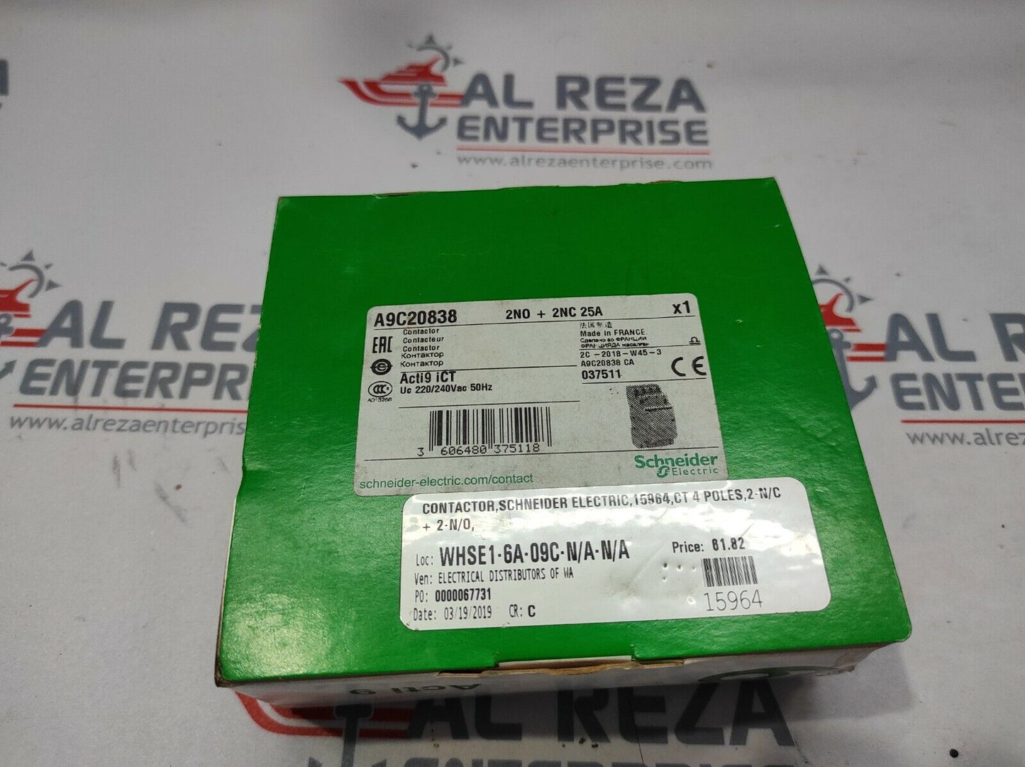 SE A9C20838 ICT 25A CONTACTOR 220-240VAC