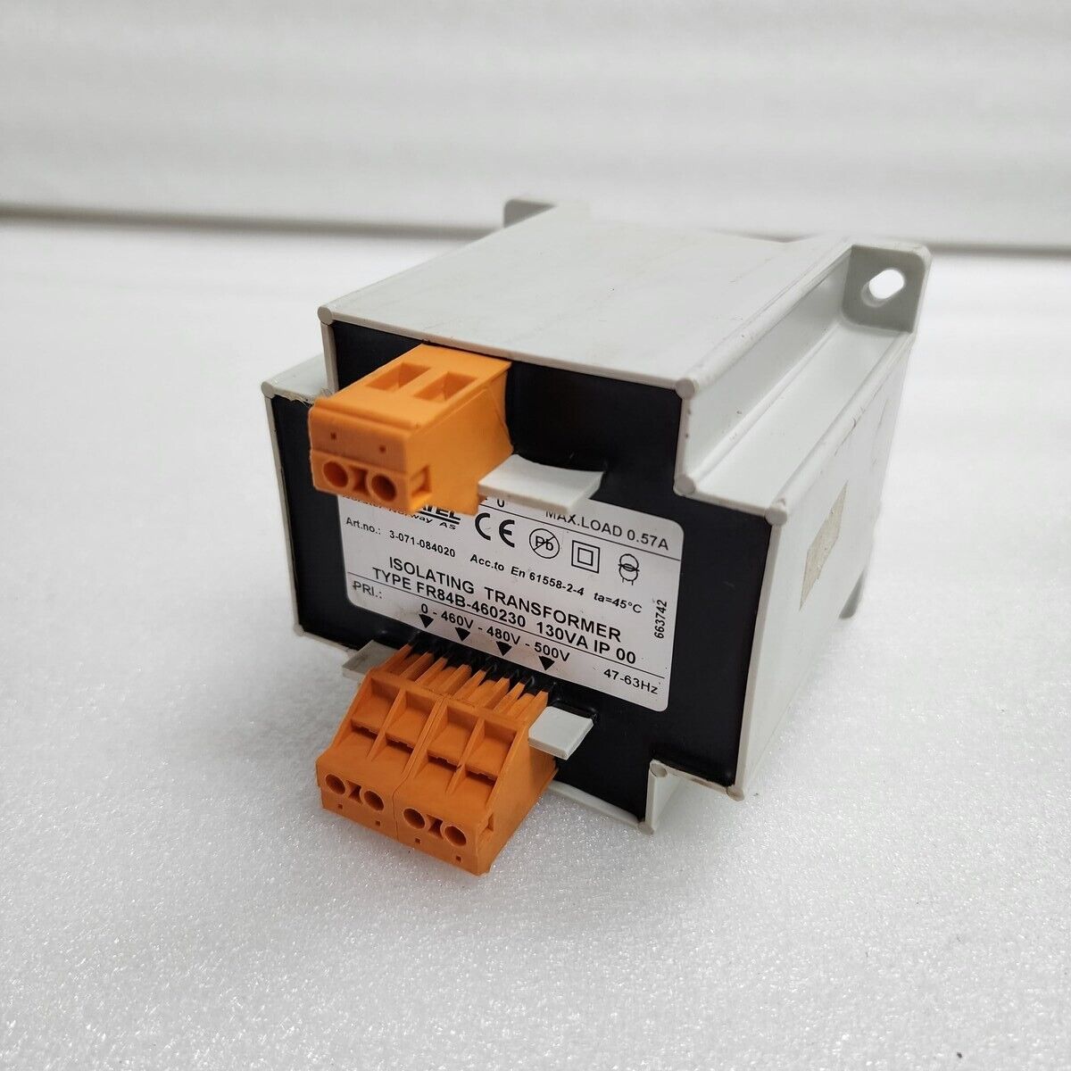 NORATEL 3-071-084020 ISOLATING TRANSFORMER 130VA FR84B-460230 230V