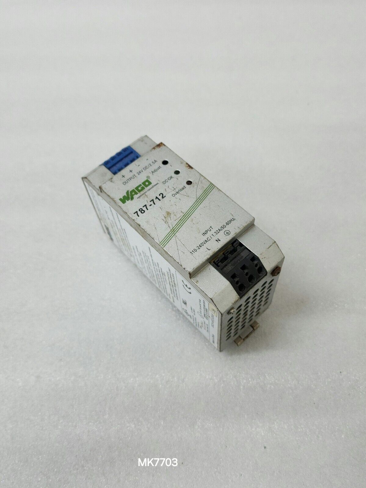 WAGO 787-712 DIN RAIL POWER SUPPLY 24VDC 2.5A