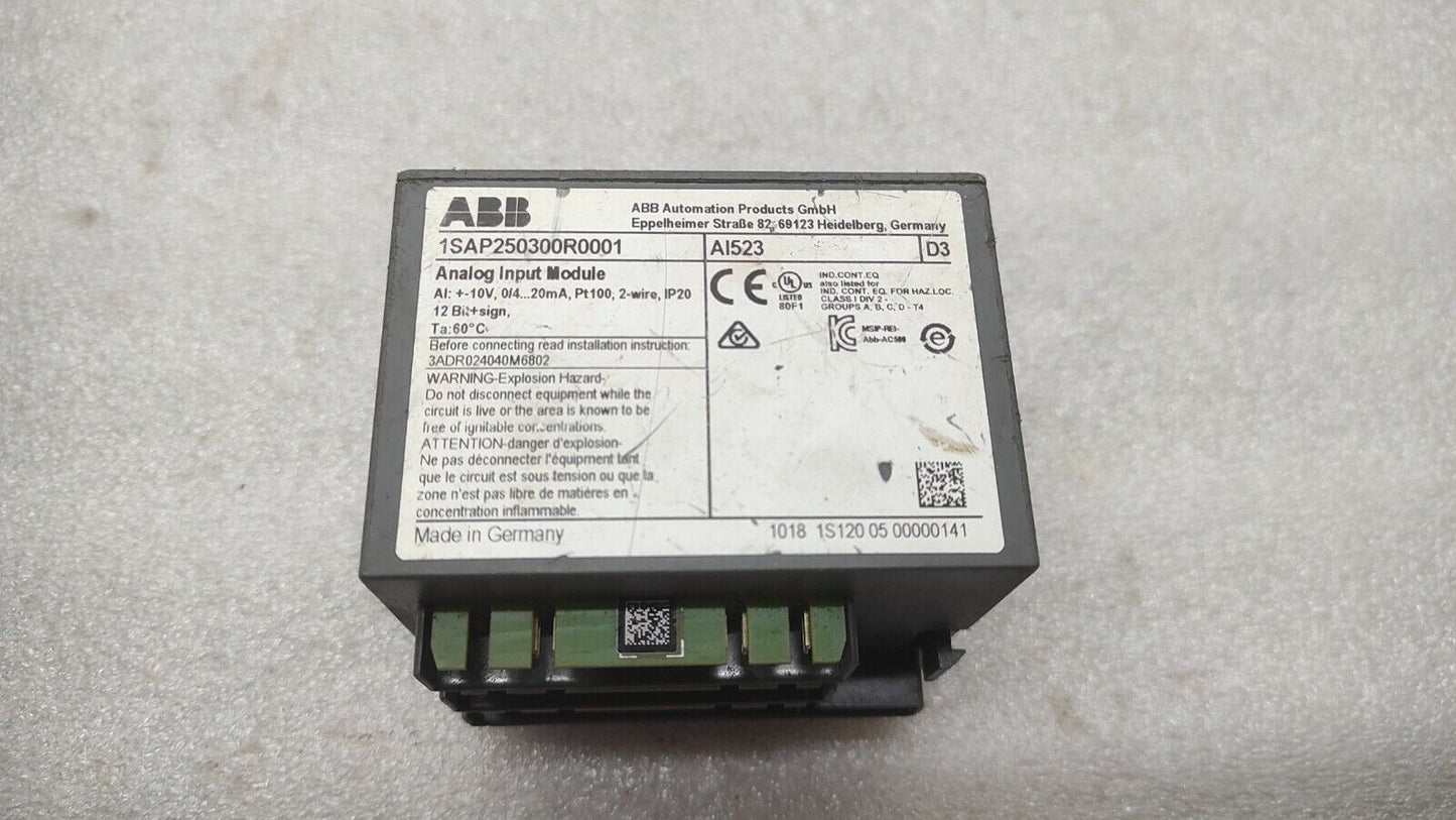 ABB 1SAP250300R0001 ANALOG INPUT MODULE
