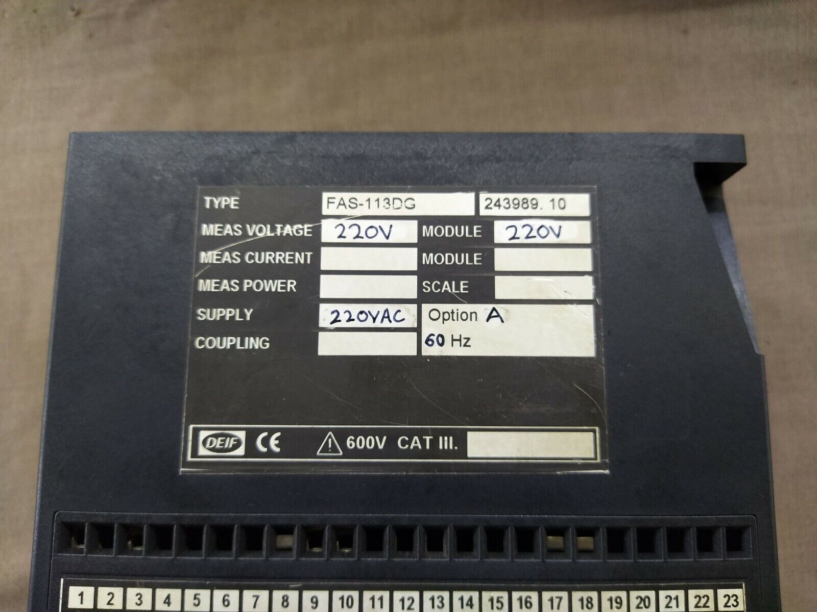 Deif FAS-113DG Synchronisation & Circuit Breaker Closing 243989.10 220V AC