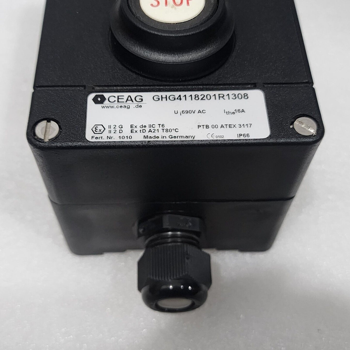 CEAG GHG4118201R1308 PUSH BUTTON STATION M20 1NO/1NC EATON