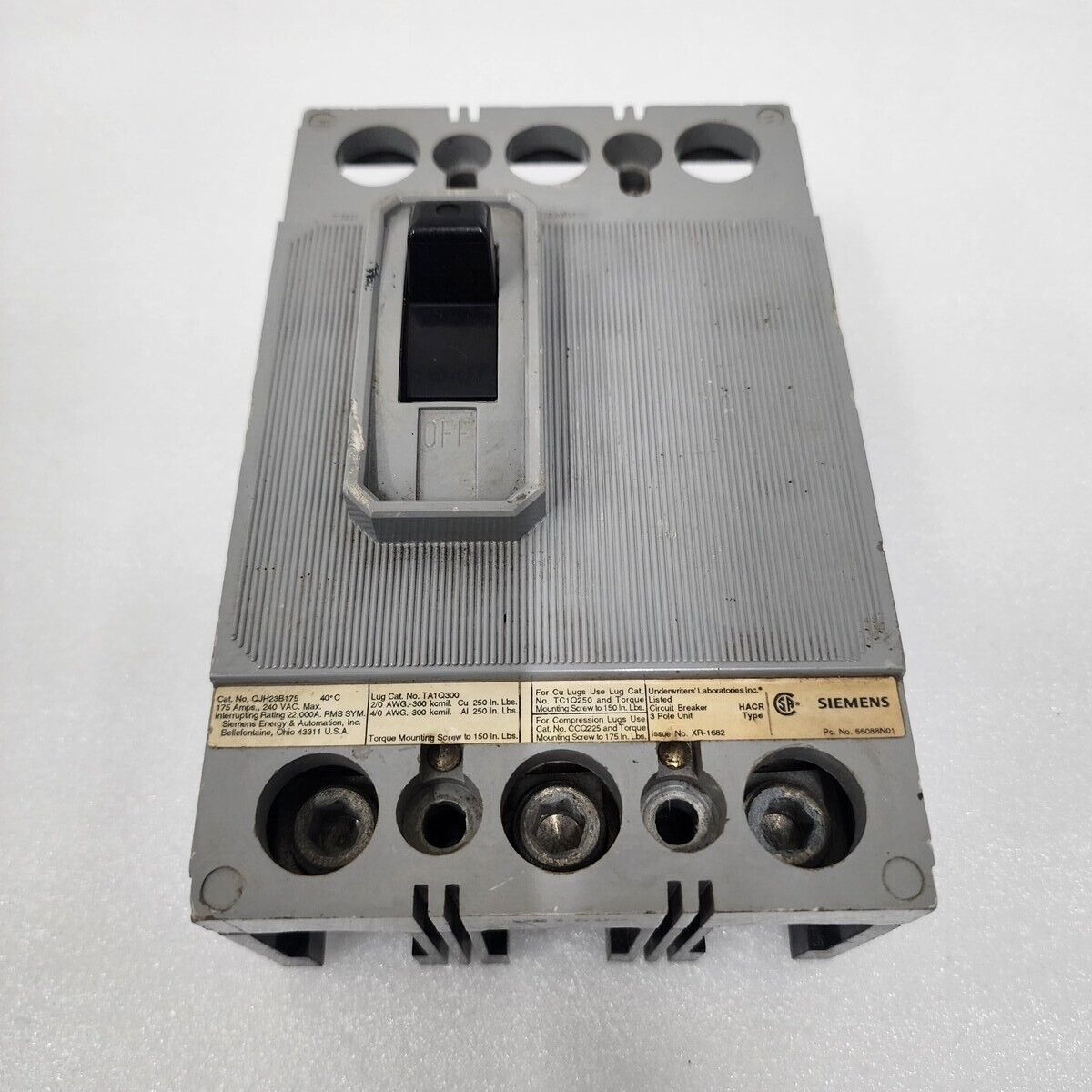 SIEMENS QJH23B175 3-POLE CIRCUIT BREAKER 175A