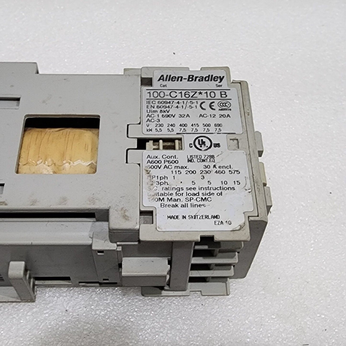 ALLEN BRADLEY C16 CAT 100-C16Z-10-B MAGNETIC CONTACTOR 24VDC