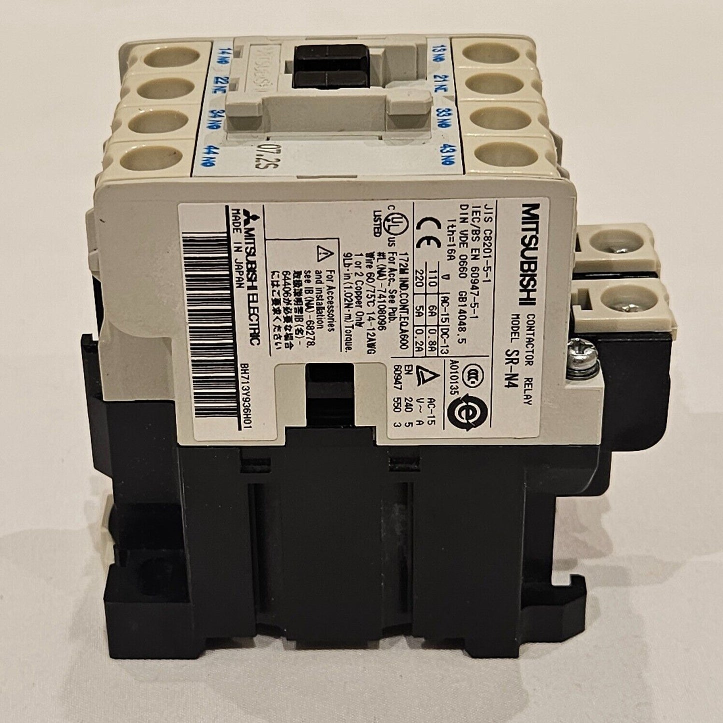 MITSUBISHI SR-N4CX CONTACTOR RELAY COIL VOLTAGE 110-120V
