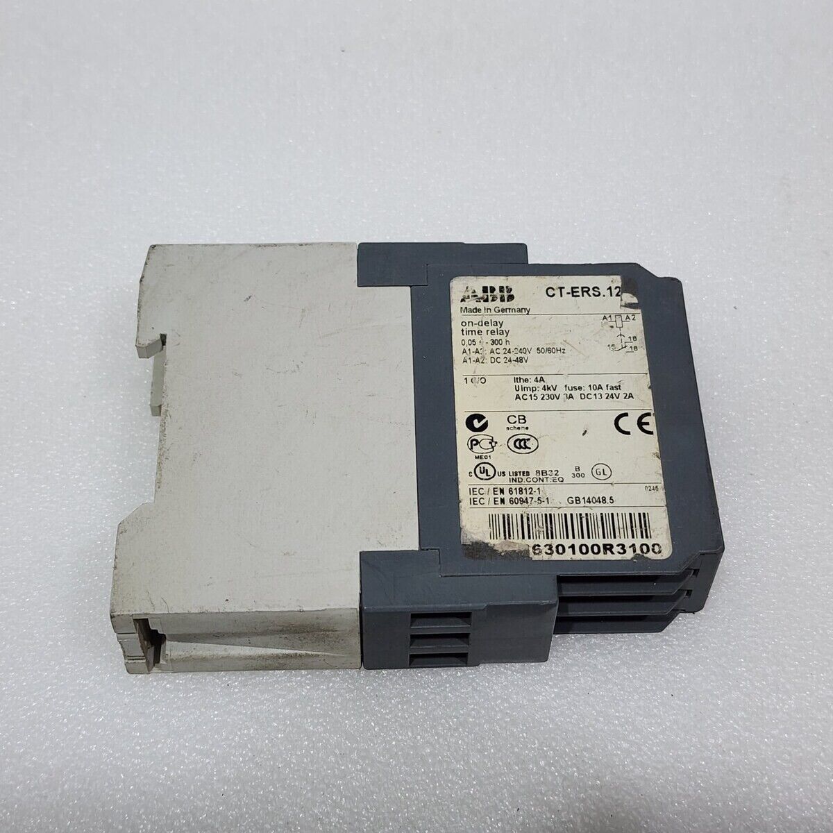 ABB CT-ERS.12 ON DELAY TIME RELAY 1SVR630100R3100 24-240VAC/24-48VDC