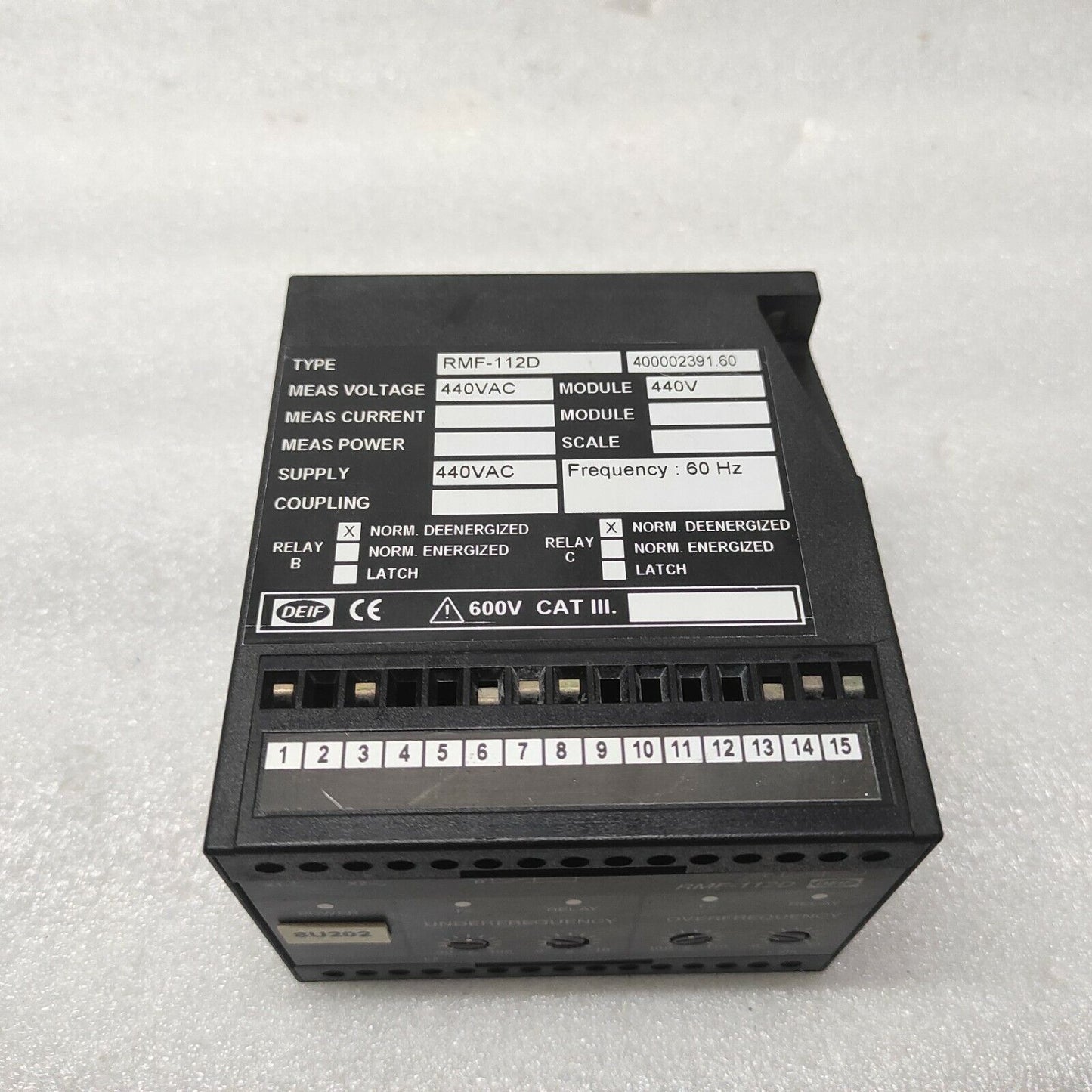 DEIF RMF-112D FREQUENCY RELAY 440VAC 400002391.60