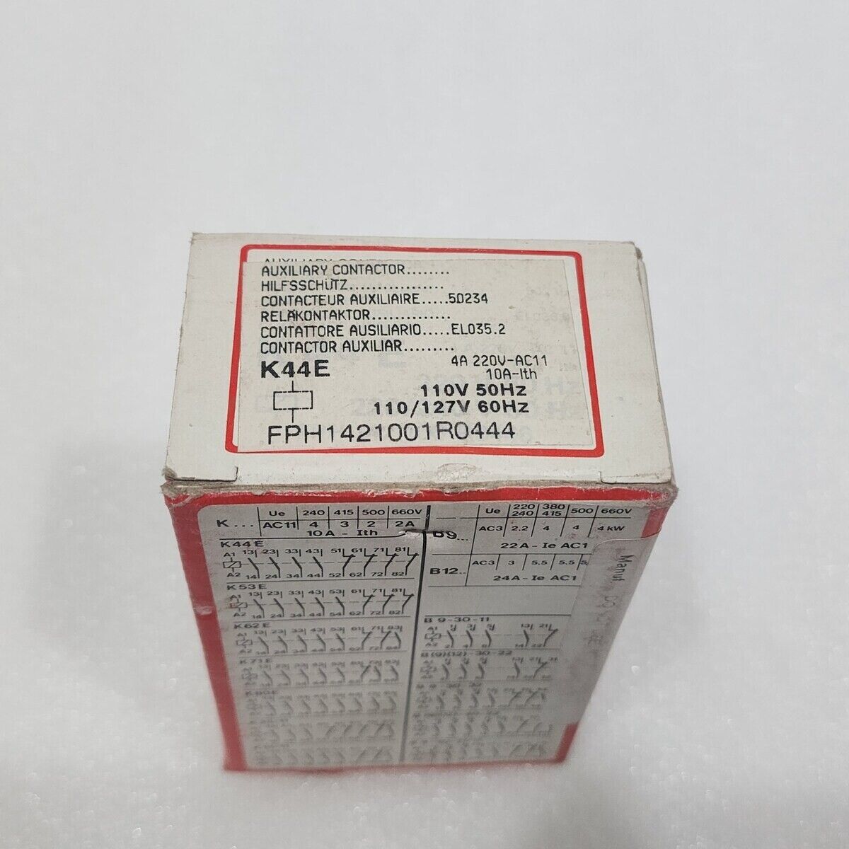 ABB K44E CONTROL RELAY FPH1421001R0444 COIL VOLTAGE 110-127V