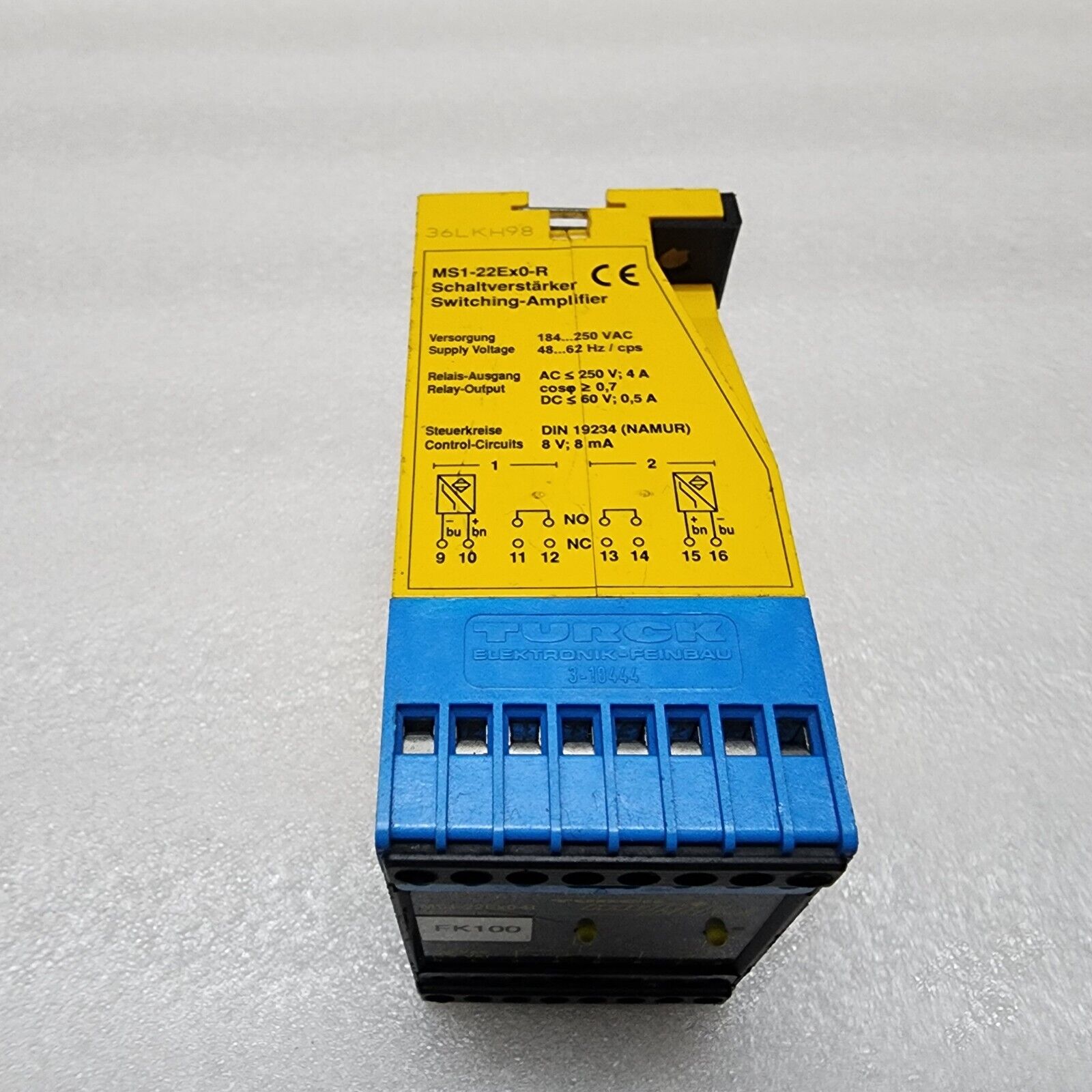 TURCK MS1-22EX0-R SWITCHING AMPLIFIER 230VAC