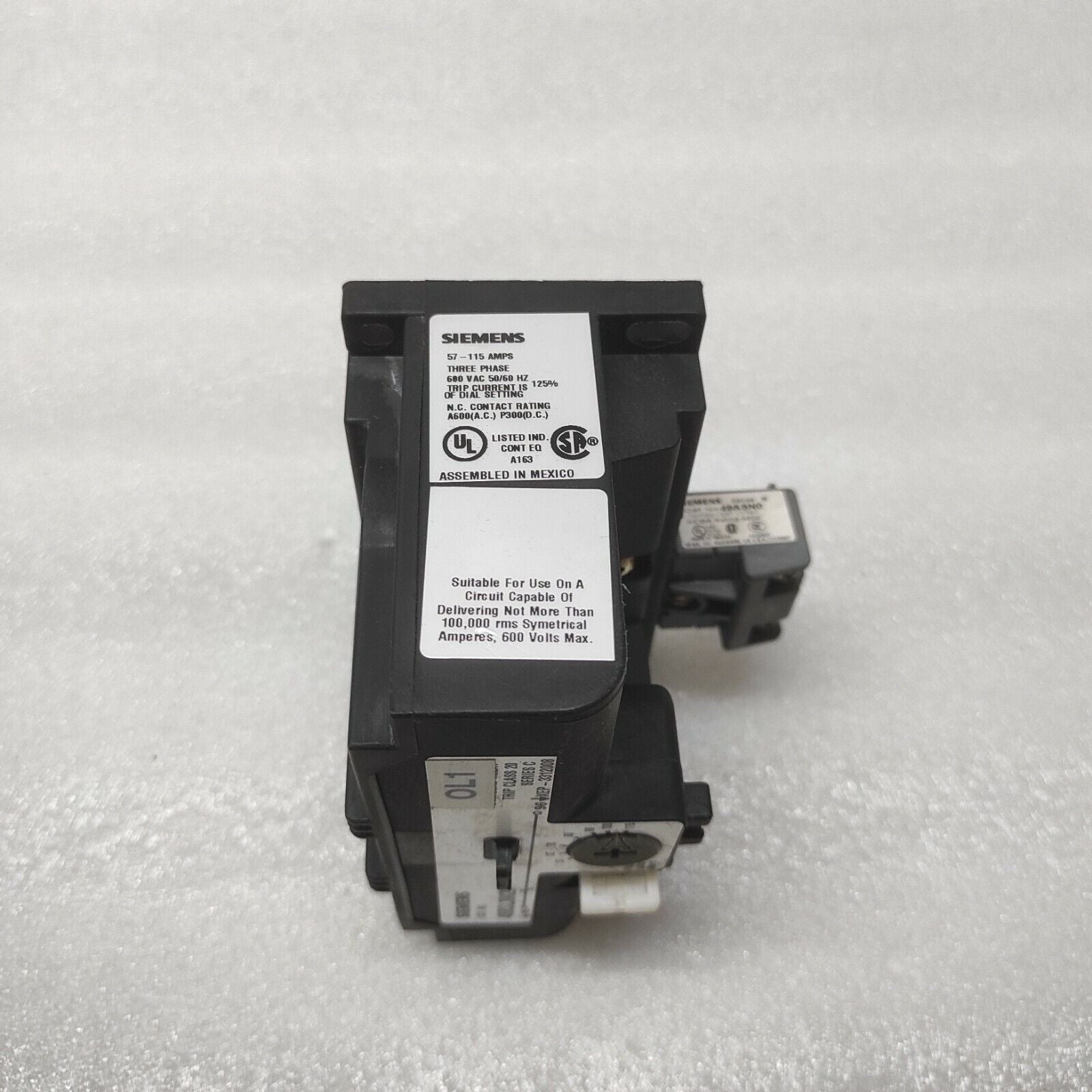 SIEMENS 48BSL3M20 THERMAL OVERLOAD RELAY 57-115A