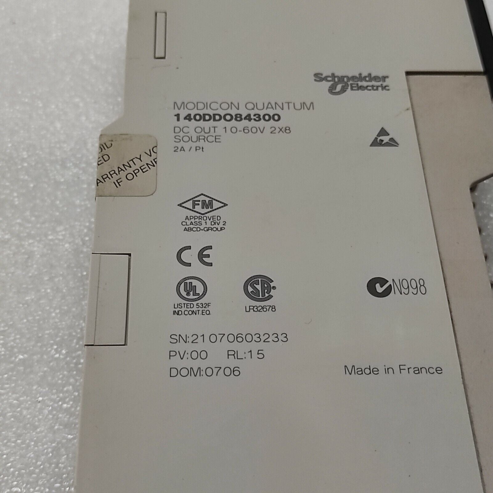 SE 140DDO84300 10-60 VDC OUTPUT MODULE 