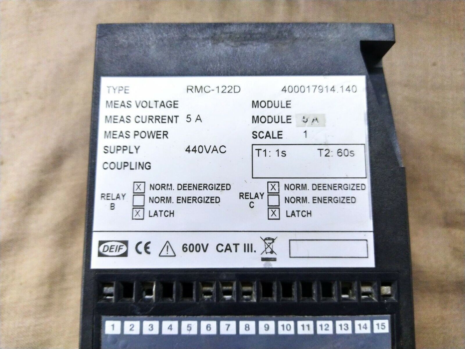 Deif RMC-122D Current and Short Circuit Relay 400017914.140