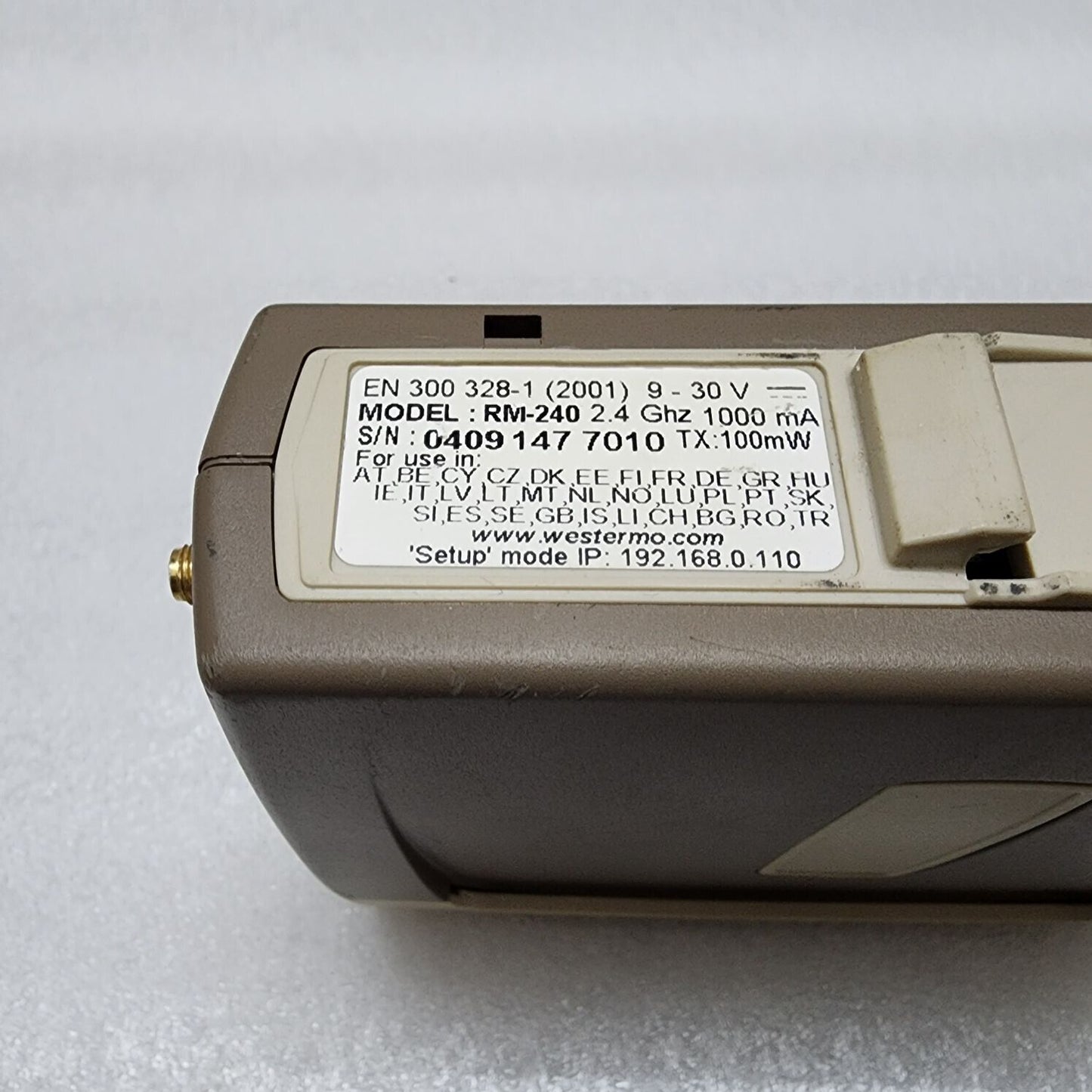 WESTERMO RM-240 WIRELESS INDUSTRIAL ETHERNET SWITCH 9-30VDC WITHOUT ANTENNA