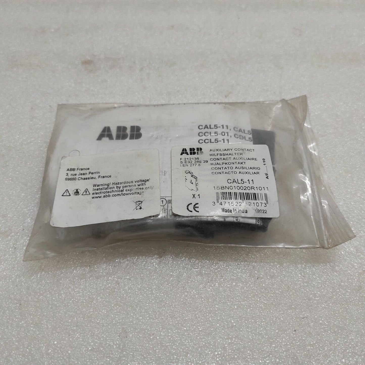 ABB CAL5-11 AUXILIARY SWITCH 1SBN010020R1011 690V 16A