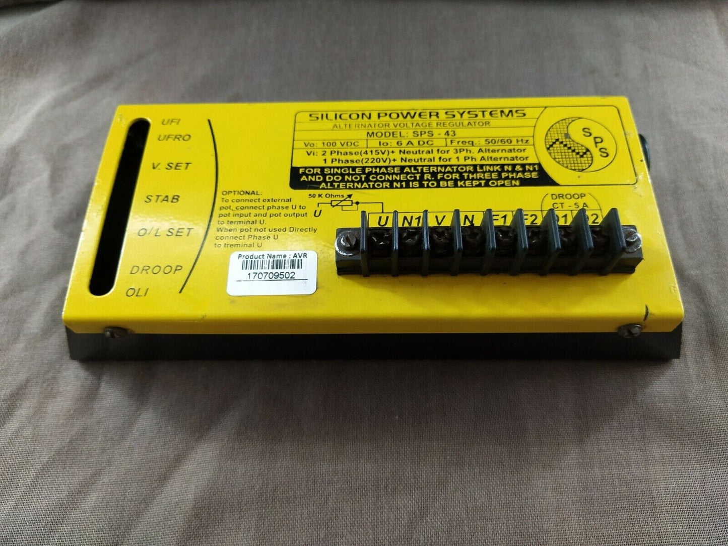 Silicon Power System SPS-43 Alternator Voltage Regulator SPS43