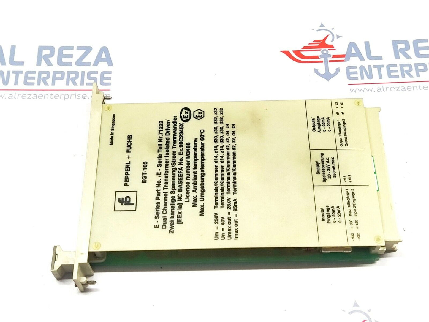Pepperl + Fuchs EGT 105 Dual Channel Transformer Isolated Driver 71222