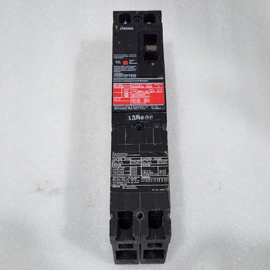 SIEMENS CED62B100 CED 2-POLE 100A CIRCUIT BREAKER 600VAC 250VDC