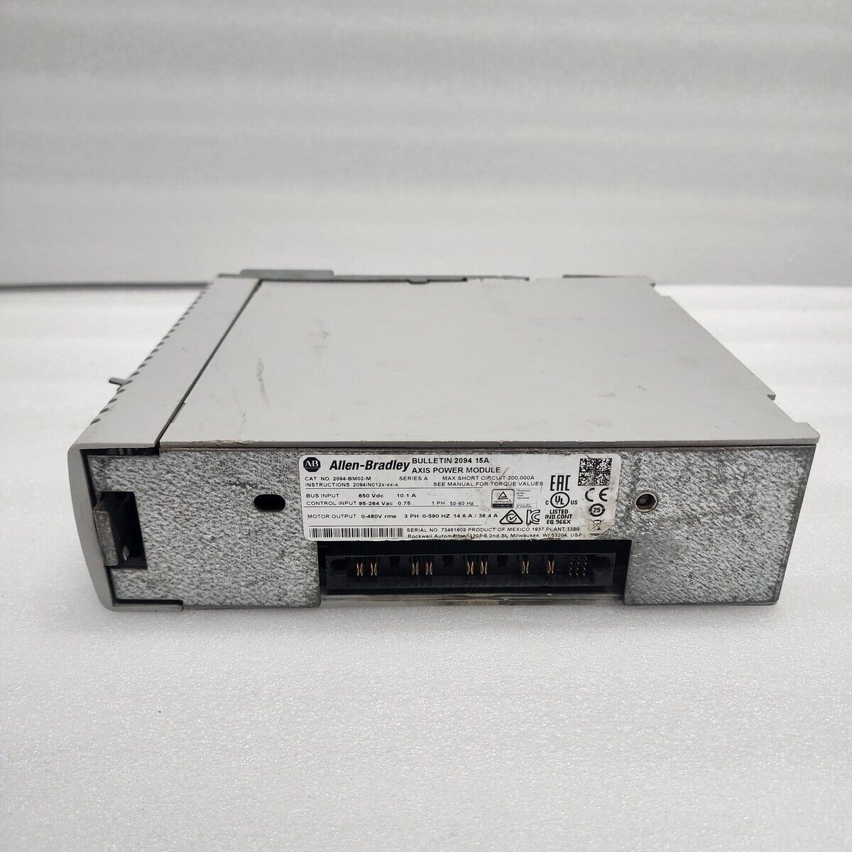 ALLEN BRADLEY BULLETIN 2094 15A CAT 2094-BM02-M SER A AXIS POWER MODULE 95-264V