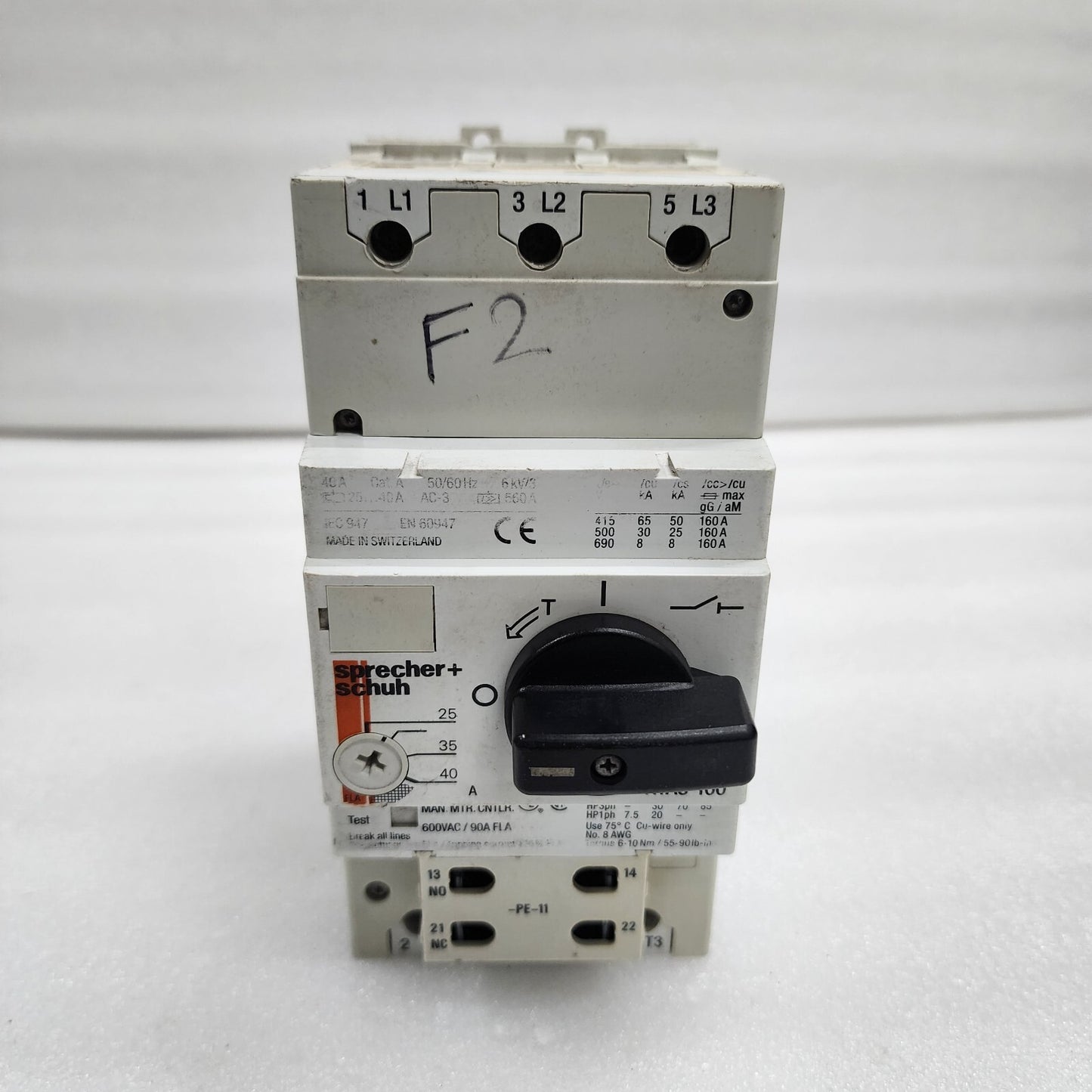 SPRECHER + SCHUH KTA3-100-40A MOTOR CIRCUIT CONTROLLER 25-40A KTA310040A