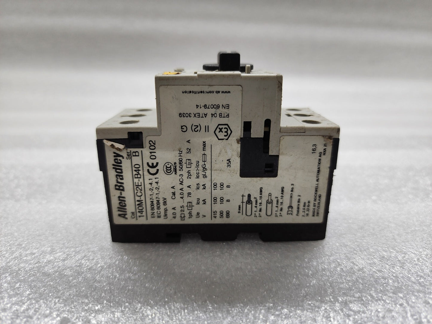 ALLEN BRADLEY CAT 140M-C2E-B40 MOTOR PROTECTION CIRCUIT BREAKER 2.5-4A
