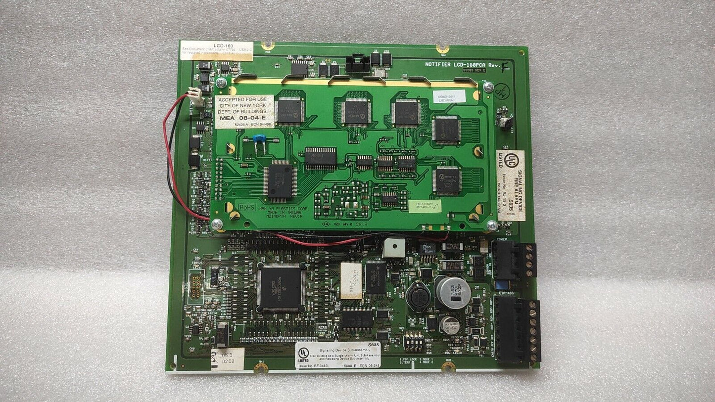 NOTIFIER LCD-160 PCA S635 FIRE ALARM LCD ANNUNCIATOR DISPLAY