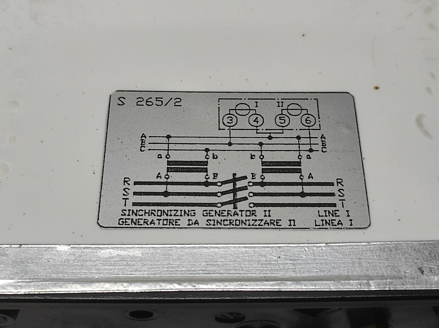 SINCHRONIZING GENERATOR II S265/2 DOUBLE VOLTMETER CT450/100V