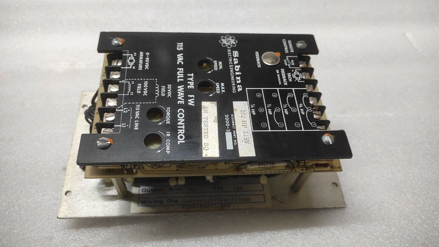 SABINA 2000-30 FULL WAVE CONTROL 0-90V-DC DC 115V-AC GROEN 360262-003 