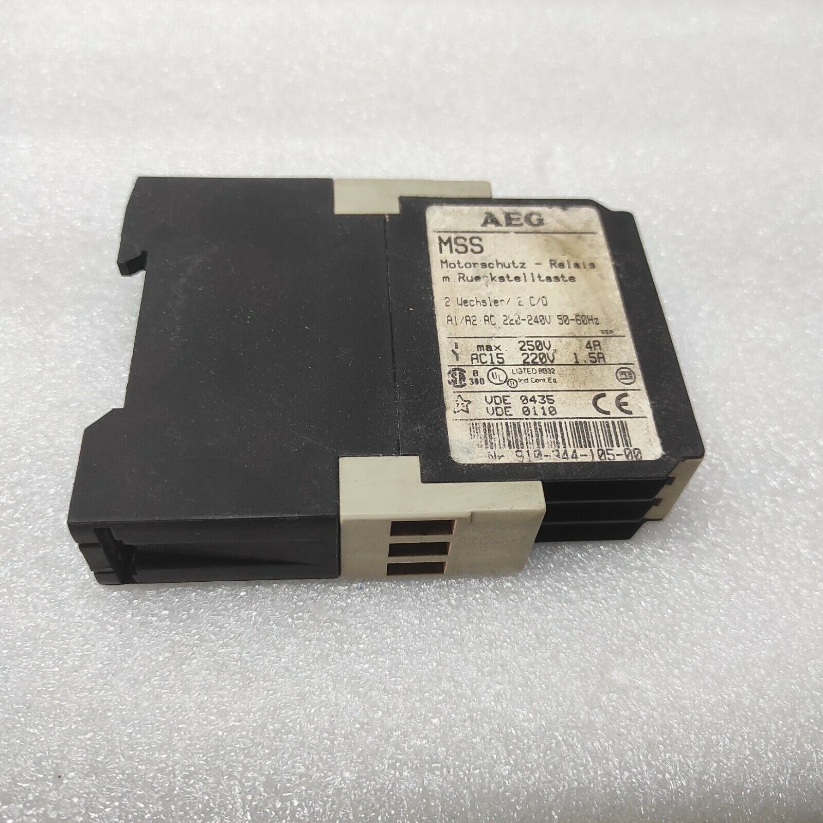 AEG MSS MOTOR PROTECTION RELAY 910-344-105-00 220-240V