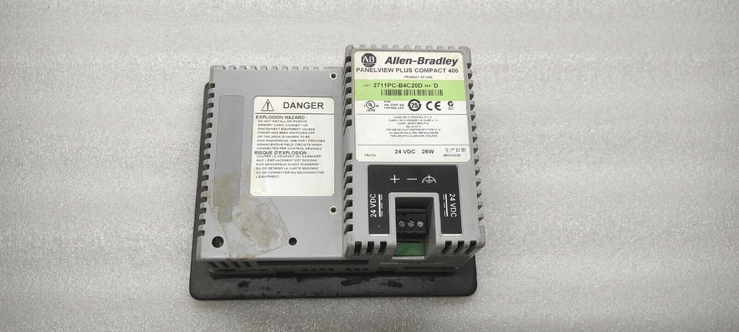 ALLEN BRADLEY PANELVIEW PLUS 400 CAT 2711PC-B4C20D 24VDC BODY BROKEN