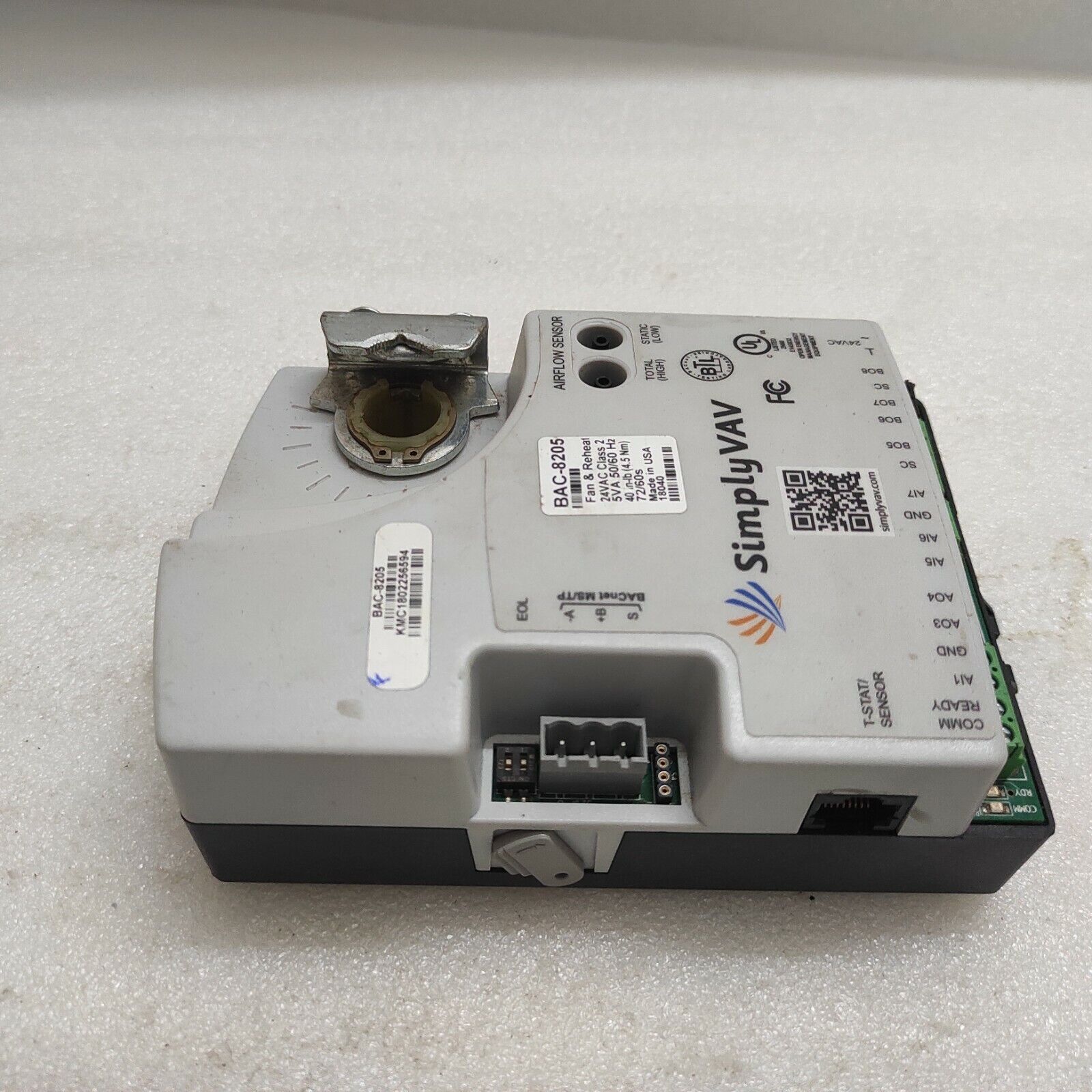 SIMPLY VAV BAC-8205 BACNET FAN AND REHEAT CONTROLLER 24VAC