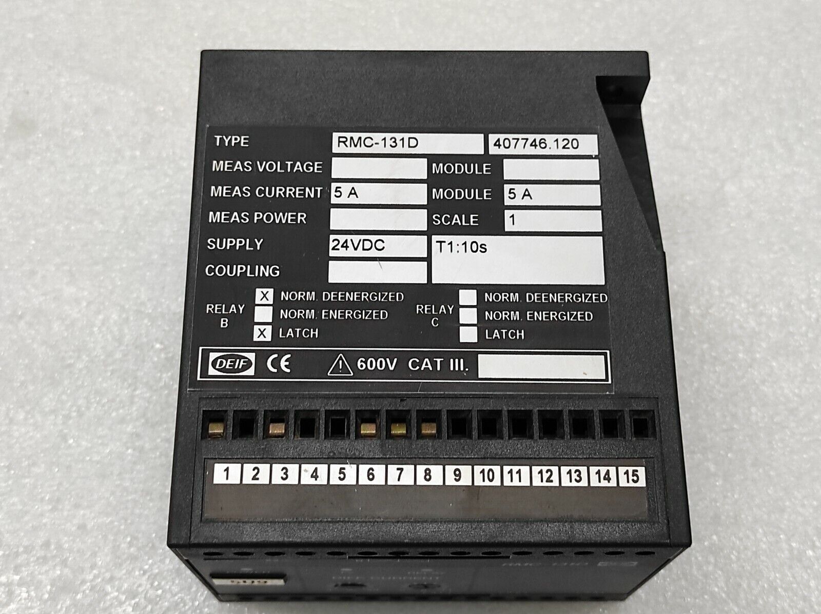 DEIF RMC-131D CURRENT PROTECTION RELAY 407746.120 24 VDC