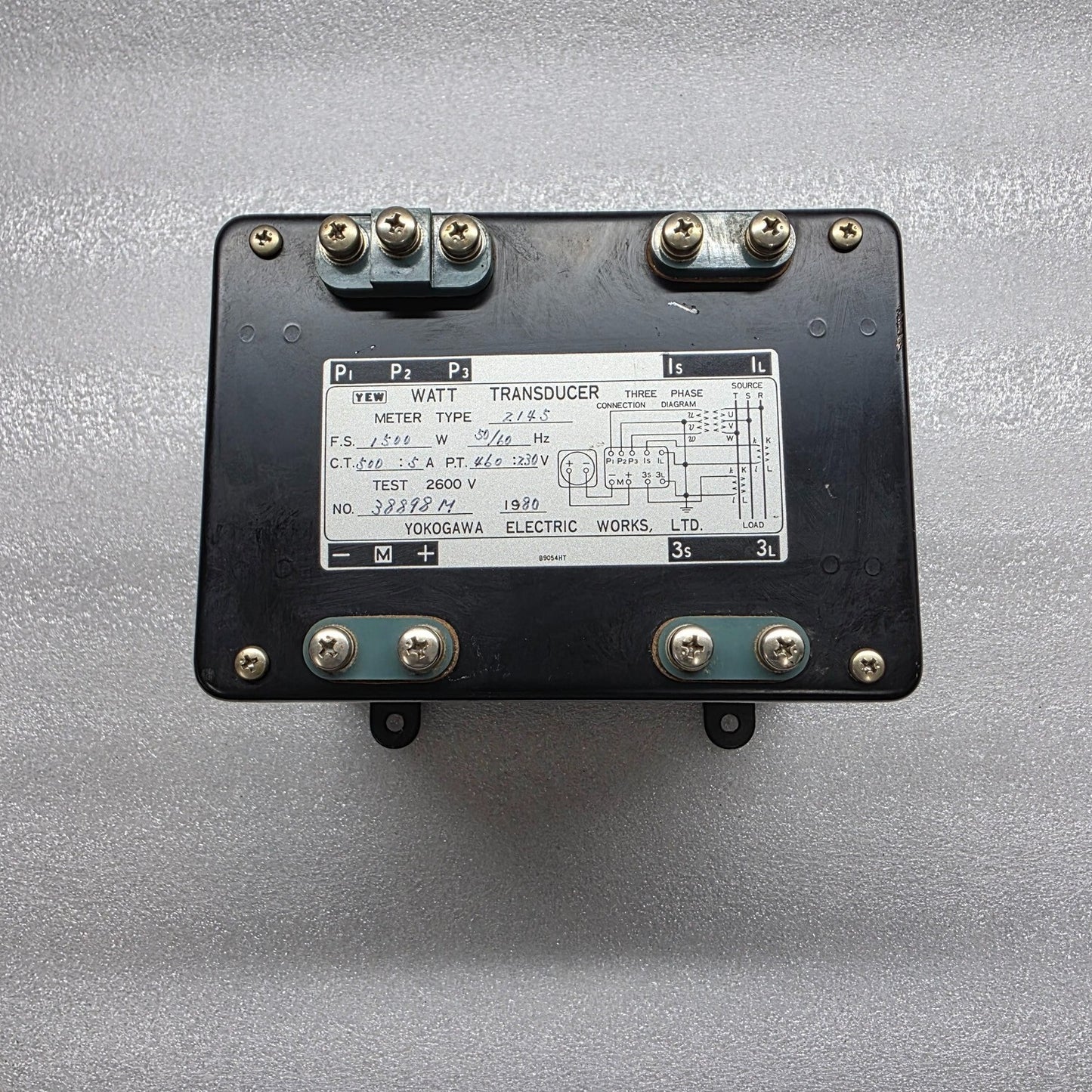 YOKOGAWA 2145 WATT TRANSDUCER CT 500/5A PT 460/230V