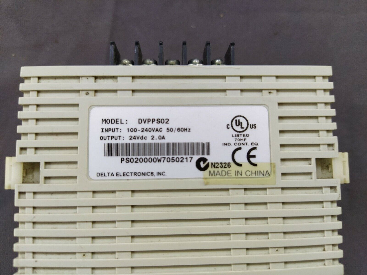 Delta DVP-PS02 Din Rail Power Supply 24V DC 2.0A DVPPS02