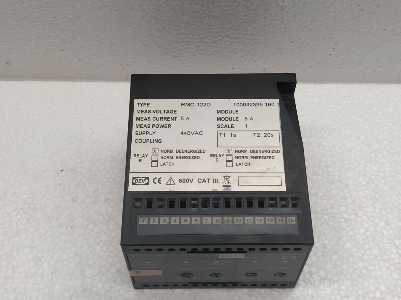 DEIF RMC-122D Current Short Circuit Relay 100032395.160 RMC122D