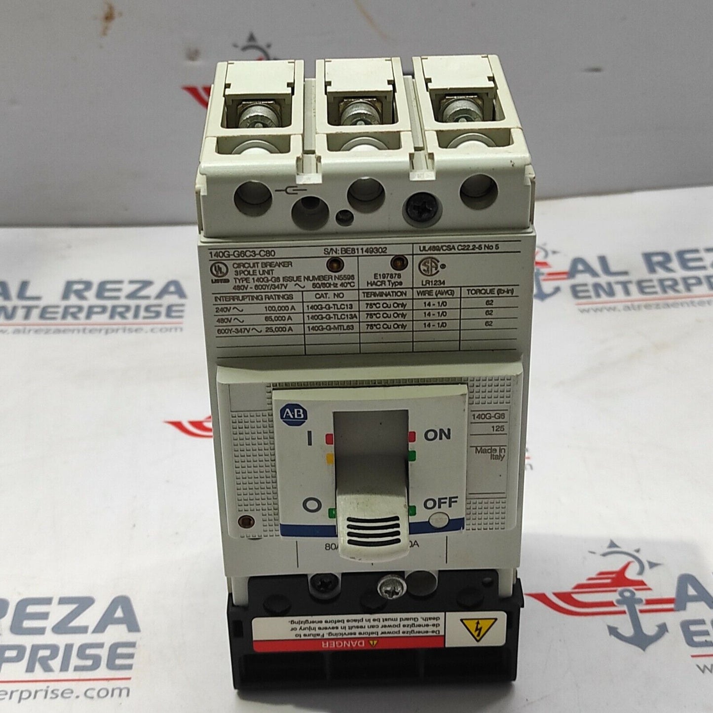 ALLEN BRADLEY 140G-G6C3-C80 CIRCUIT BREAKER 80A 3-POLE
