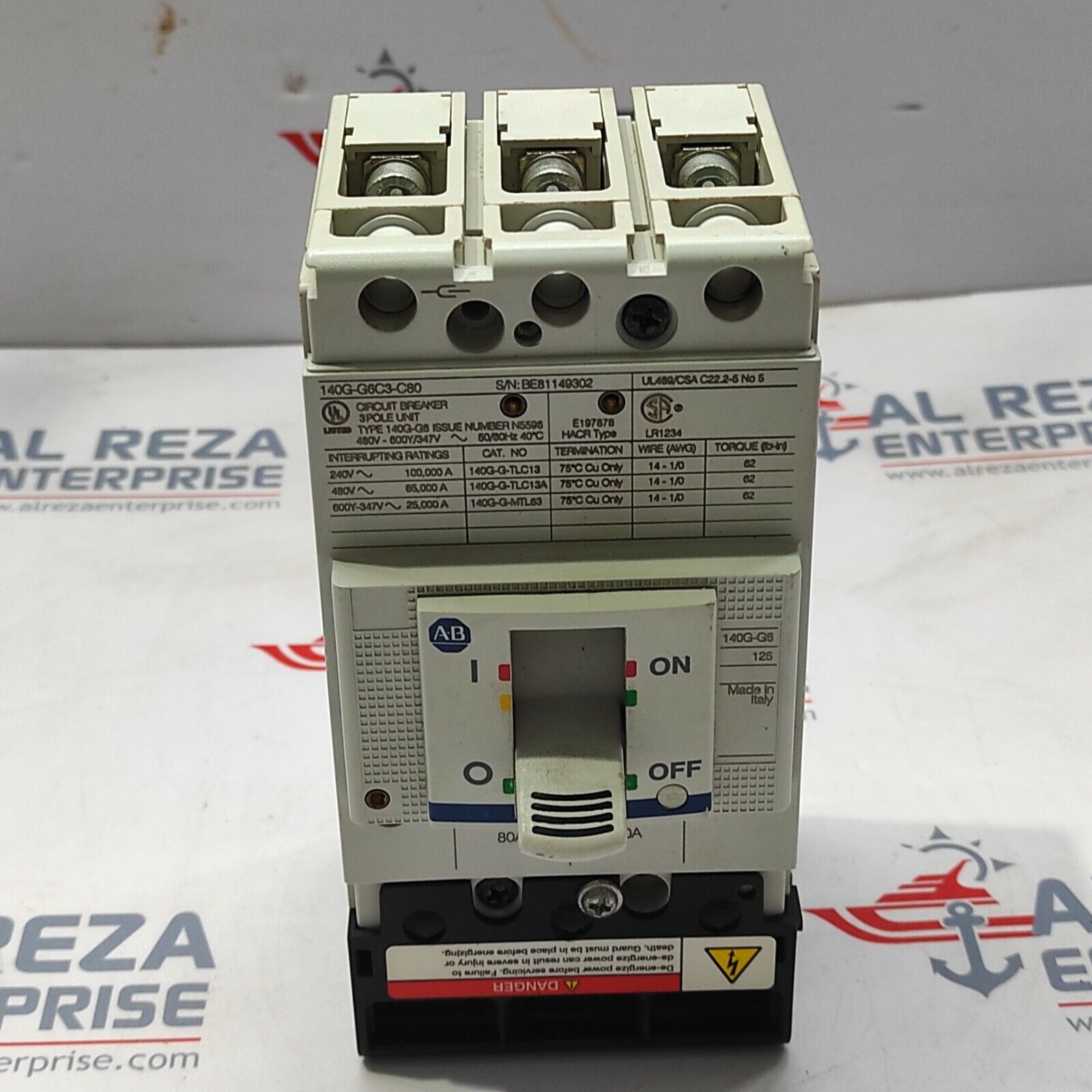 ALLEN BRADLEY 140G-G6C3-C80 CIRCUIT BREAKER 80A 3-POLE