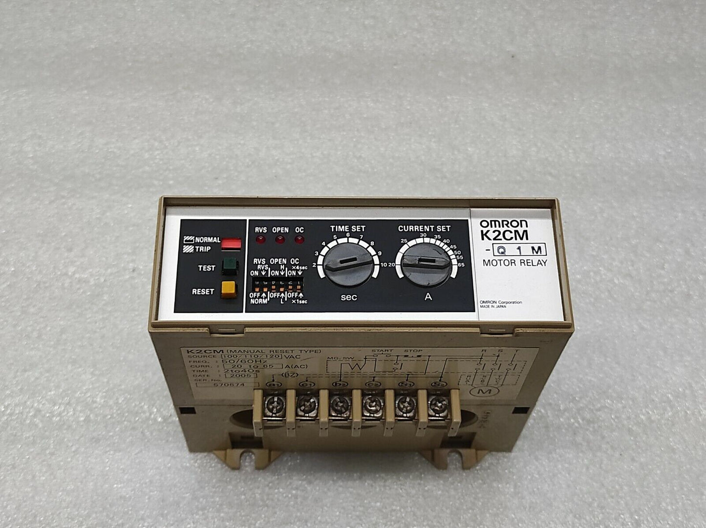 Omron K2CM Q1M Motor Relay K2CMQ1M 100-120 VAC