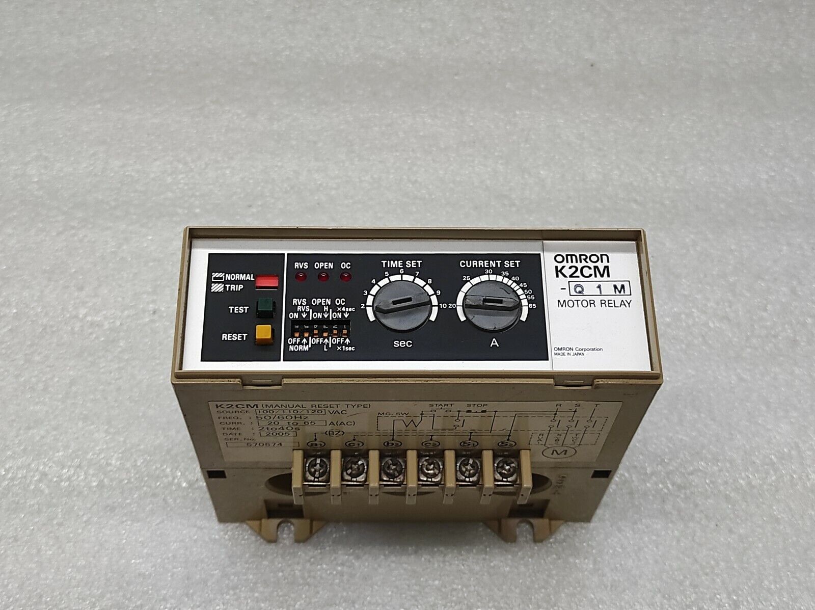 Omron K2CM Q1M Motor Relay K2CMQ1M 100-120 VAC