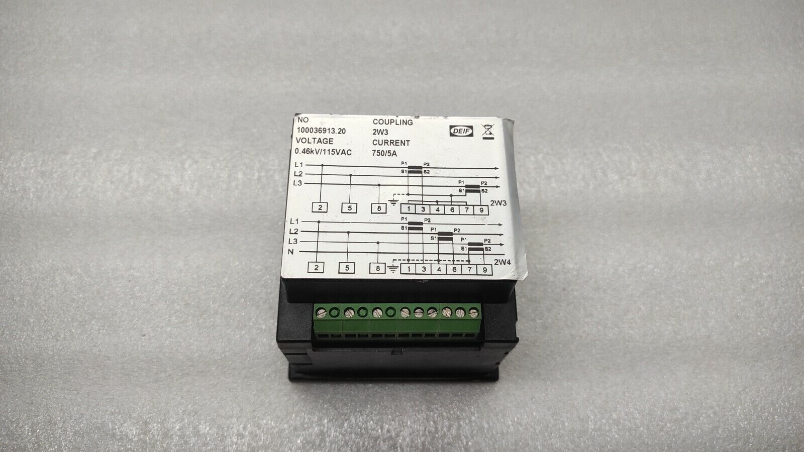 DEIF KW METER 100036913.20 KILOWATT METER 115VAC 750/5A