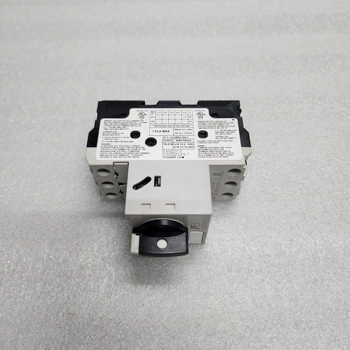 FUJI ELECTRIC BM3RHB-001 MANUAL MOTOR STARTER 0.63-1A