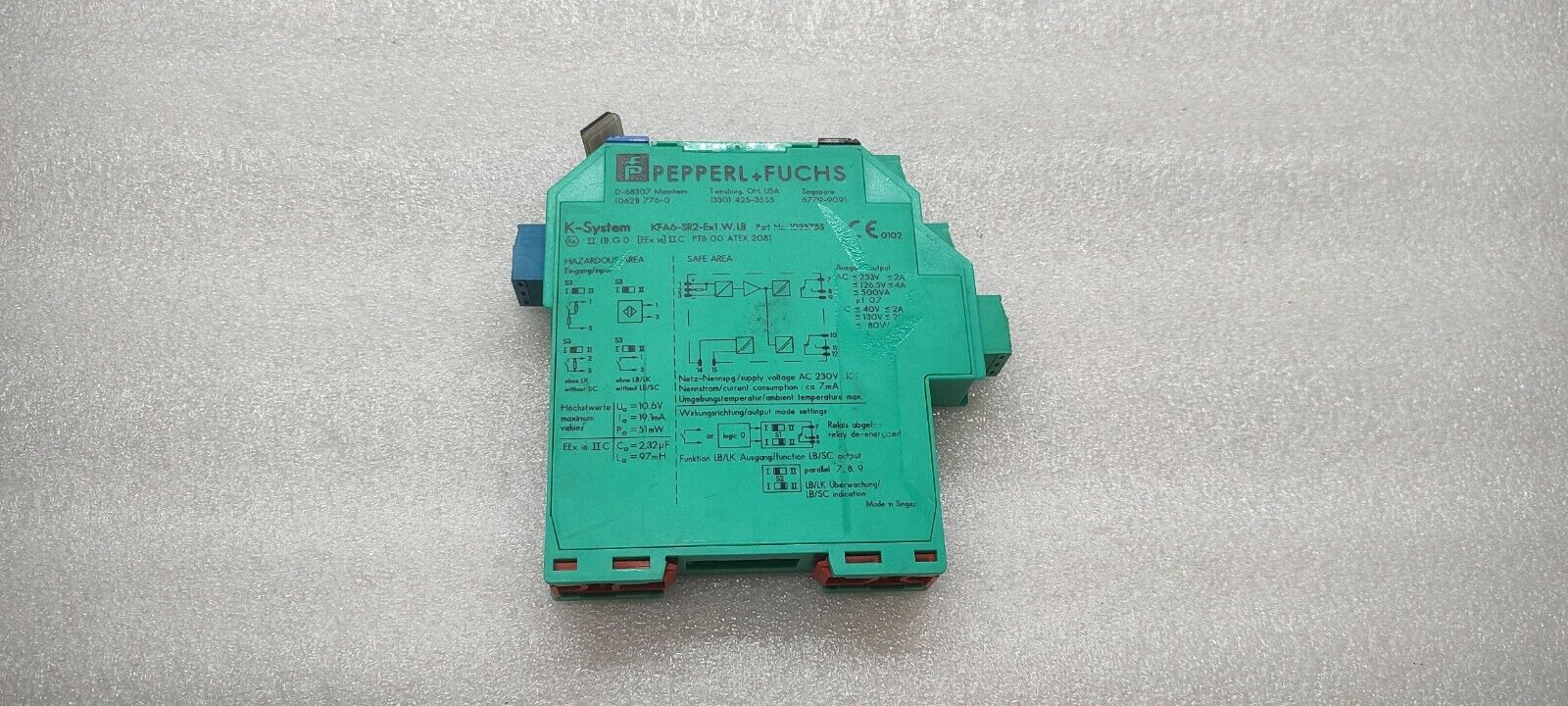 PEPPERL + FUCHS KFA6-SR2-EX1.W.LB SWITCH AMPLIFIER 103375S