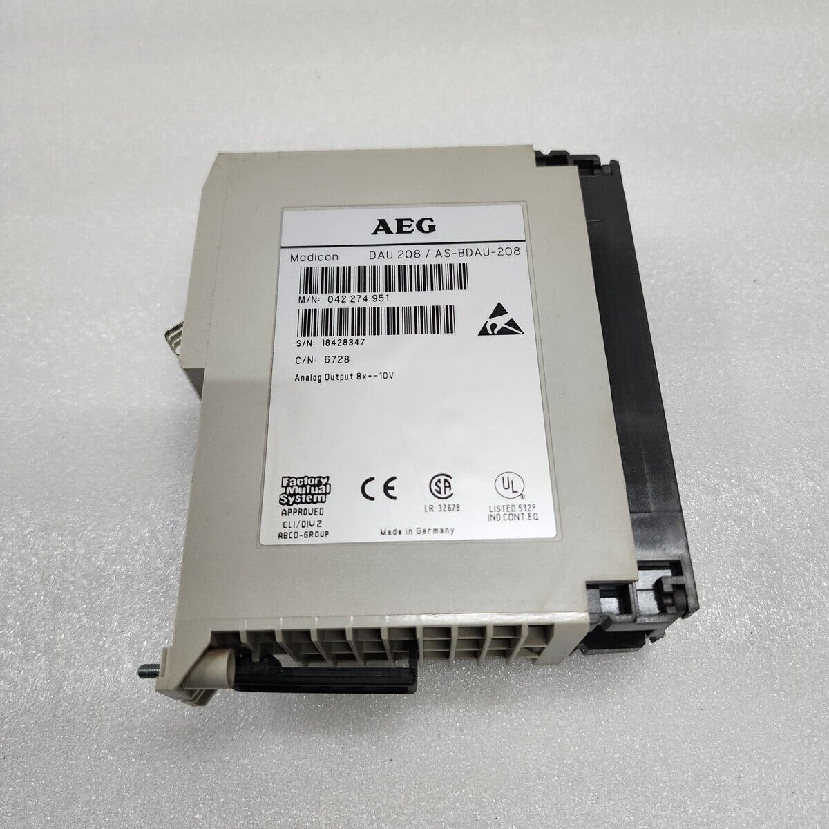 AEG MODICON DAU 208 ANALOG OUTPUT MODULE AS-BDAU-208 MN 042 274 951