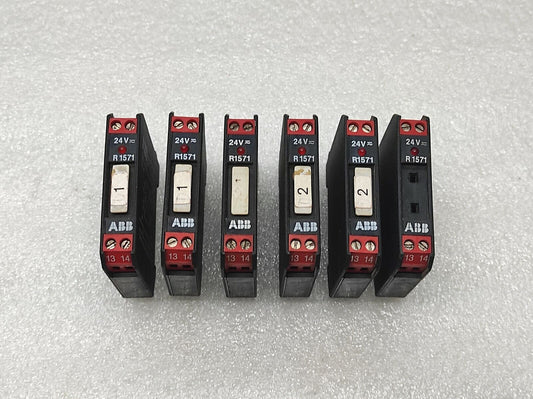 ABB R1571 INTERFACE RELAY 24V AC-DC GHR1574001R1 LOT OF 6 PC